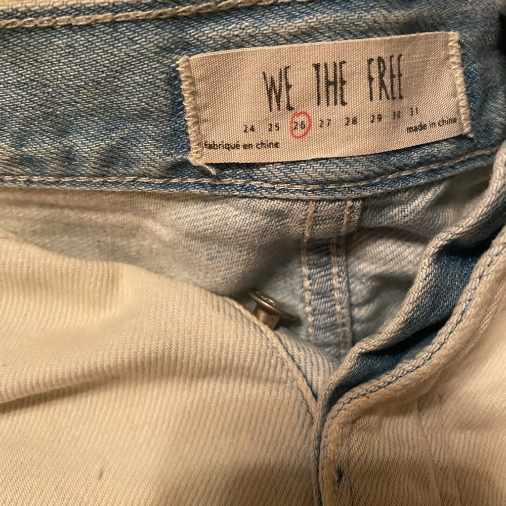 Free people light denim wash cut off shorts